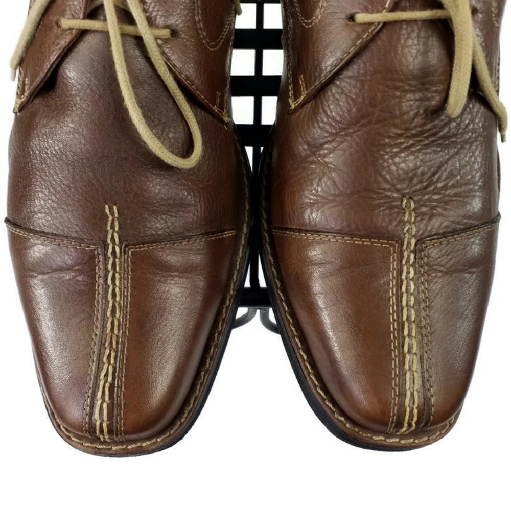 Sandro Moscoloni Brown Leather Split Toe Lace Up Oxfords Mens Size 10D